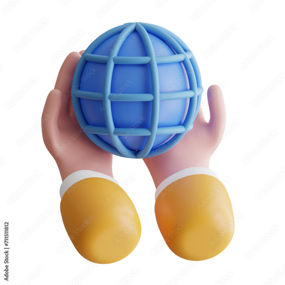 Aufkleber 3d responsibility model foundation of ethical leadership. 3d illustration, 3d element, 3d rendering.