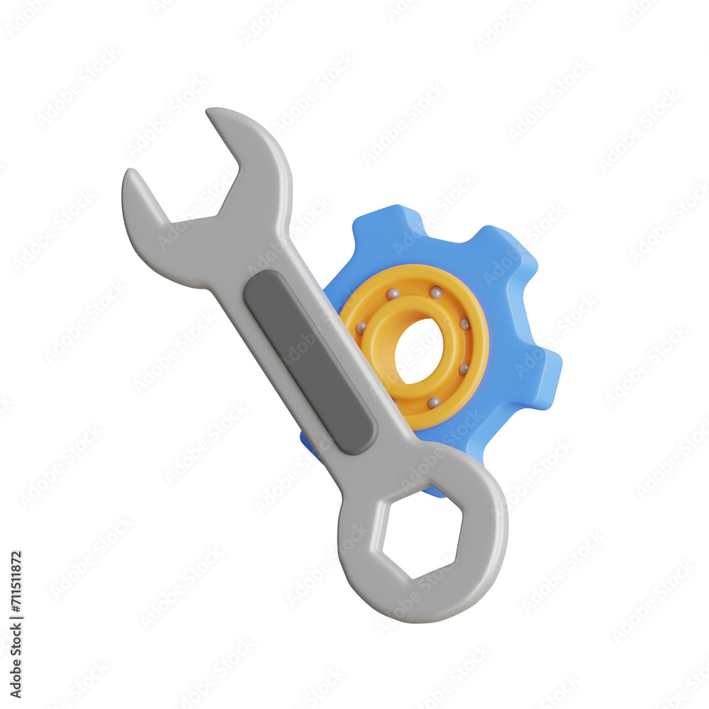 Aufkleber 3D Service Model Empowering Communities. 3d illustration, 3d element, 3d rendering. 3d visualization isolated on a transparent background