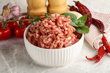 Raw minced pork uncooked meat