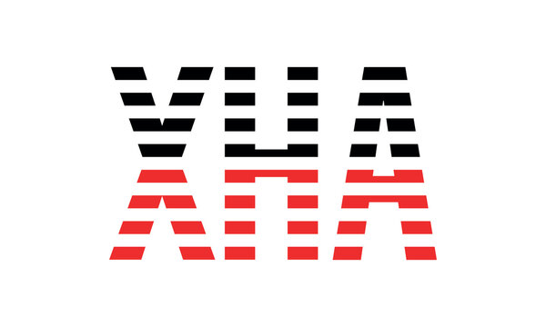 XHA three initial letter iconic line negative space minimal logo design vector template. monogram, abstract, wordmark, business, typography, minimalist, brand, company, flat, modern, unique, simple