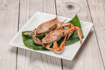 Yummy boiled crab in the plate