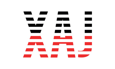 XAJ three initial letter iconic line negative space minimal logo design vector template. monogram, abstract, wordmark, business, typography, minimalist, brand, company, flat, modern, unique, simple