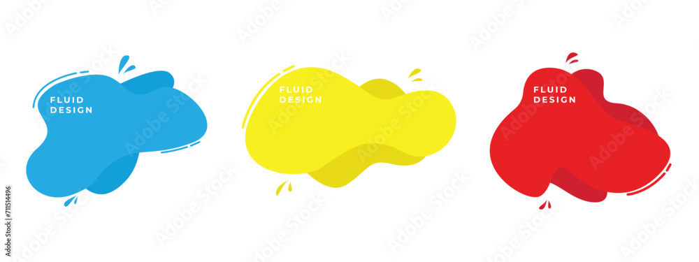 Poster fluid background set abstract graphic design elements. minimalistic trendy template.