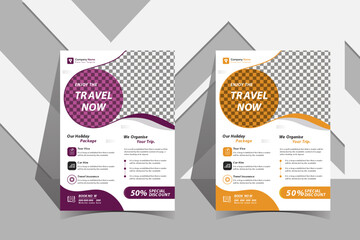 Holiday packgage Travel and tours Flyer poster template design