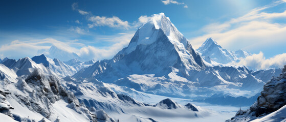 Naklejka premium Snow-Capped Mountain Majesty