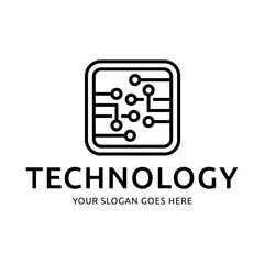 Processor logo icon. Processor circuit vector