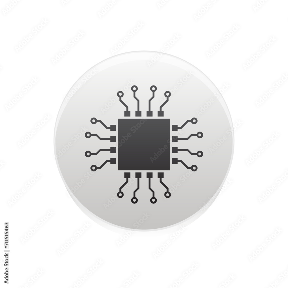 Poster processor logo icon. processor circuit vector