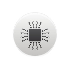 Processor logo icon. Processor circuit vector