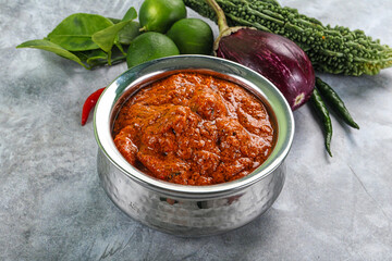 Indian cuisine - butter chicken with sauce