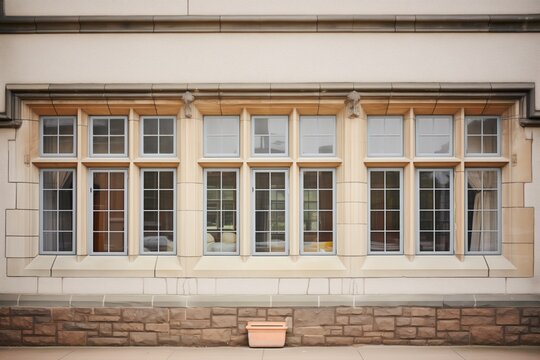stone mullioned windows on a tudor mansion