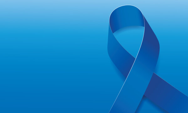 National slavery and human trafficking prevention month concept. Banner with blue ribbon awareness and text. Vector illustration.