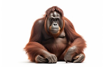 Orangutan isolated on a white background