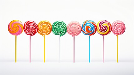 a colorful lolipops against a white background.