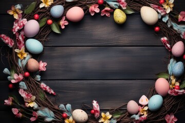 frame with easter eggs