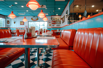 Retro 50s-style diner with a mini cinema