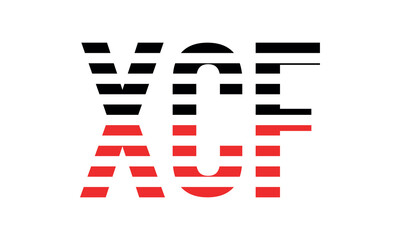 XCF three initial letter iconic line negative space minimal logo design vector template. monogram, abstract, wordmark, business, typography, minimalist, brand, company, flat, modern, unique, simple