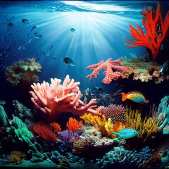 Obraz premium An ultra-detailed and hyper-realistic underwater life - Generative AI