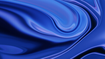 Abstract Blue Satin Wave Background