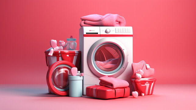 3d illustration for advertising banner with washing