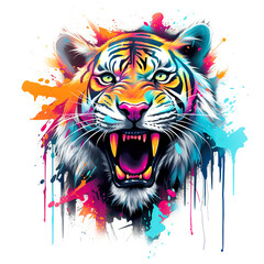 Dynamic 3d graffiti style design of an tiger