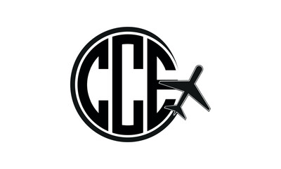 CCE three initial letter circle tour & travel agency logo design vector template. hajj Umrah agency, abstract, wordmark, business, monogram, minimalist, brand, company, flat, tourism agency, tourist