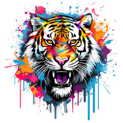 Dynamic 3d graffiti style design of an tiger