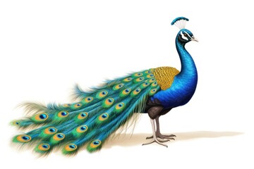 Fototapeta premium Peacock isolated on a white background