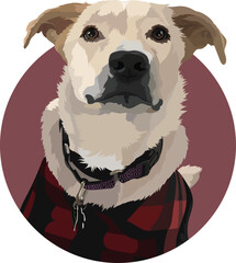 Labrador retriever, pet portrait. Vector illustration