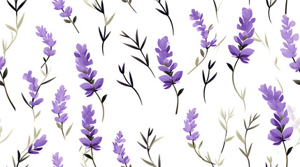 Fototapeta na wymiar pattern with lavender - seamless floral with flowers - Seamless tile. Endless and repeat print.