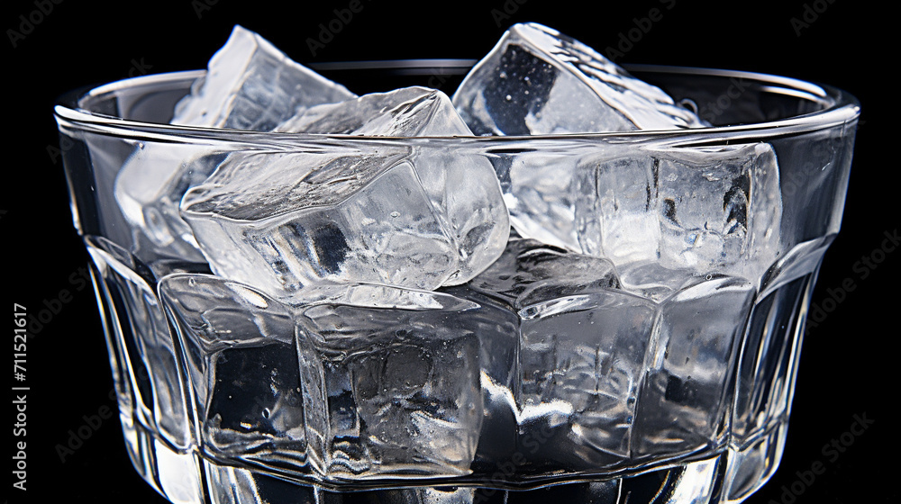 Poster ice cubes in glass