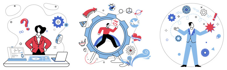 Brainstorming session vector illustration. The symphony intellect plays in brainstorming session, harmonizing thoughts into innovation In laboratory thought, brainstorming session concocts elixir