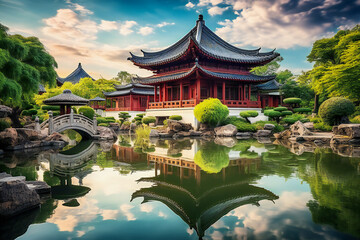 Fototapeta premium Ancient Chinese temple