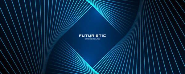 3D blue techno abstract background overlap layer on dark space with glowing lines shape decoration. Modern graphic design element future style concept for banner, flyer, card, or brochure cover