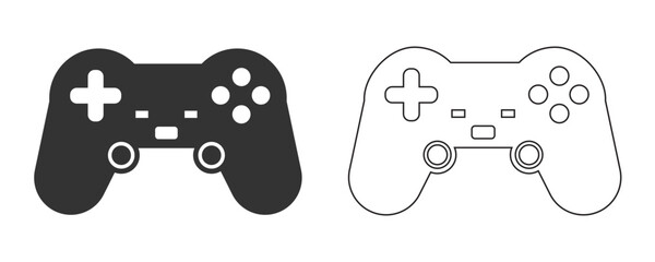 Game controller icon. Game accessory set line and background vector ilustration. © Petro