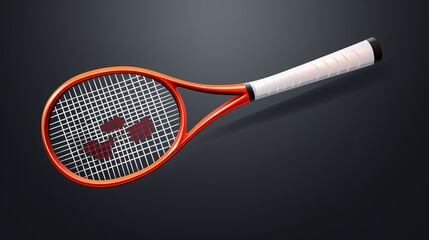 3d Vector Tennis Racket with Ball illustration Sports