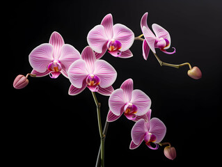Fototapeta na wymiar Orchid flower in studio background, single orchid flower, Beautiful flower images