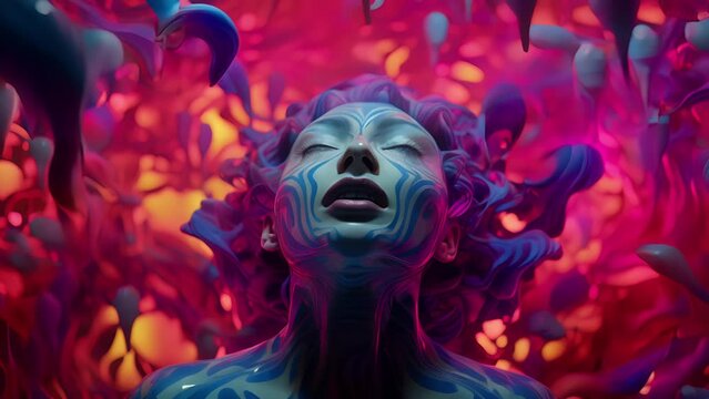 Prepare to have your senses overwhelmed as pulsating visuals dance to the rhythm of hypnotic beats in this trippy music video.