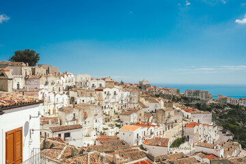 Fototapeta na wymiar View over the white village of Ostuni in Puglia, Italy