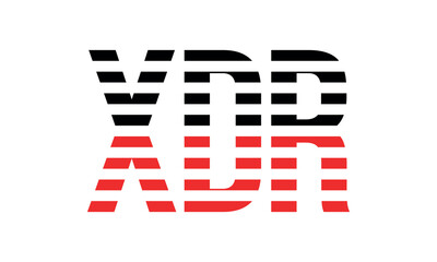 XDR three initial letter iconic line negative space minimal logo design vector template. monogram, abstract, wordmark, business, typography, minimalist, brand, company, flat, modern, unique, simple