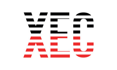 XEC three initial letter iconic line negative space minimal logo design vector template. monogram, abstract, wordmark, business, typography, minimalist, brand, company, flat, modern, unique, simple