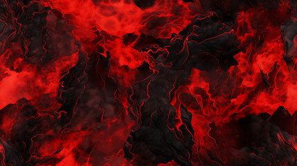 red and black background - burning lava flowing - Seamless tile. Endless and repeat print. - obrazy, fototapety, plakaty