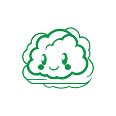 Green Cartoon Cloud Illustration