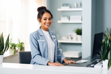 dental office receptionist scheduling an appointment