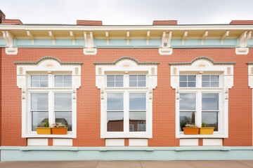 symmetrical georgian windows with dentil decoration above