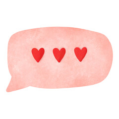 Three hearts on white background