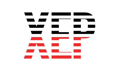 XEP three initial letter iconic line negative space minimal logo design vector template. monogram, abstract, wordmark, business, typography, minimalist, brand, company, flat, modern, unique, simple