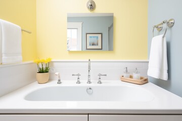 Fototapeta na wymiar efficient water fixtures in a chic bathroom