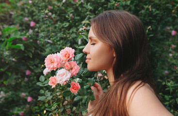 Naklejka premium girl in the garden