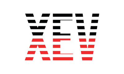 XEV three initial letter iconic line negative space minimal logo design vector template. monogram, abstract, wordmark, business, typography, minimalist, brand, company, flat, modern, unique, simple
