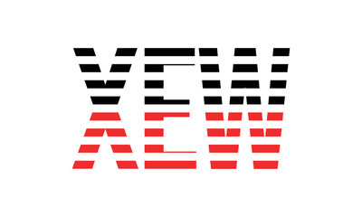 XEW three initial letter iconic line negative space minimal logo design vector template. monogram, abstract, wordmark, business, typography, minimalist, brand, company, flat, modern, unique, simple
